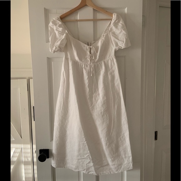 Aritzia Wilfred linen midi dress in white size 6. - Picture 2 of 5